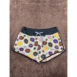 RABBIT SURF 'N TURF 4" Lined Running Colorful Donut Print Shorts Size Medium